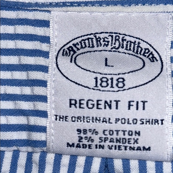 Brooks Brothers Navy and White Striped Button Down Shirt - Picture 3 of 8